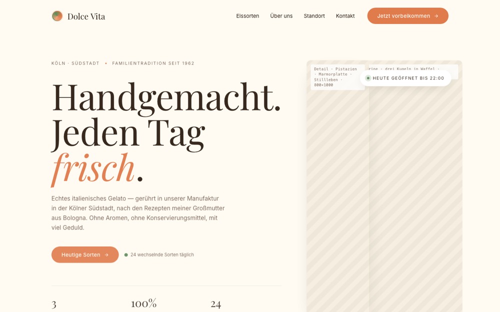 Demo-Design für ein Eiscafé — Gelateria Dolce Vita