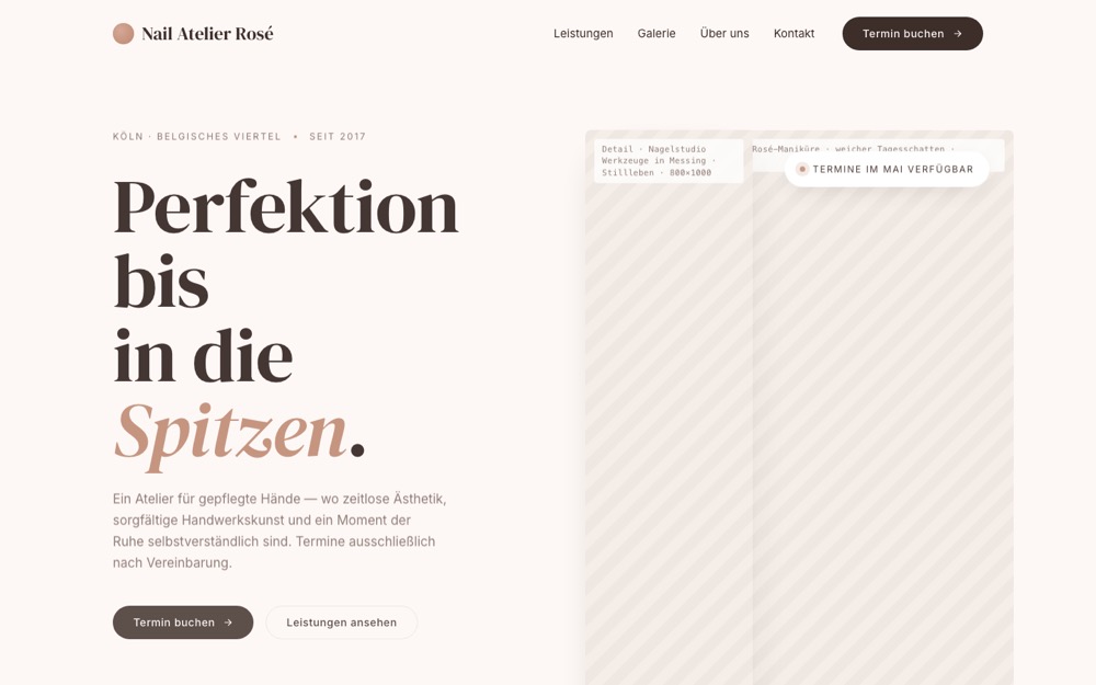 Demo-Design für ein Nagelstudio — Nail Atelier Rosé